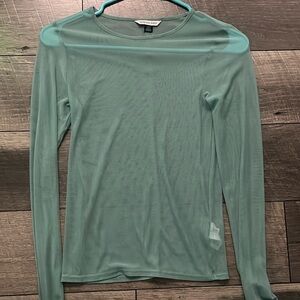 green mesh long sleeve top